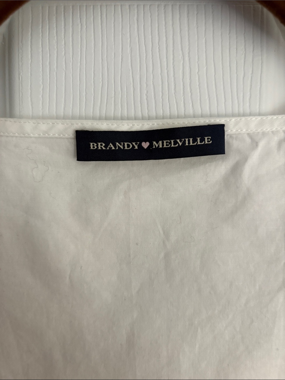 Brandy Melville White Button-Front Square Neck Puff Sleeve Top - Picture 2 of 3